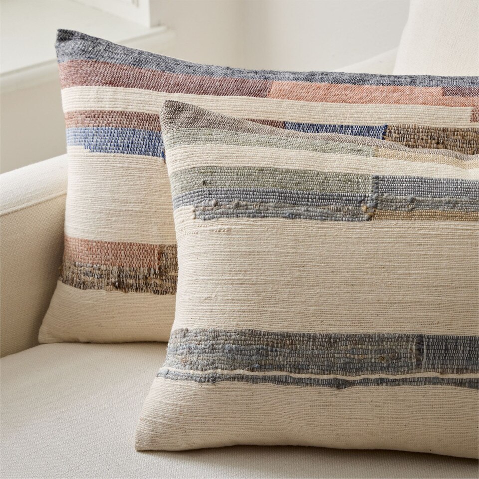 Colourblock Silk Stripe Cushion Cover
